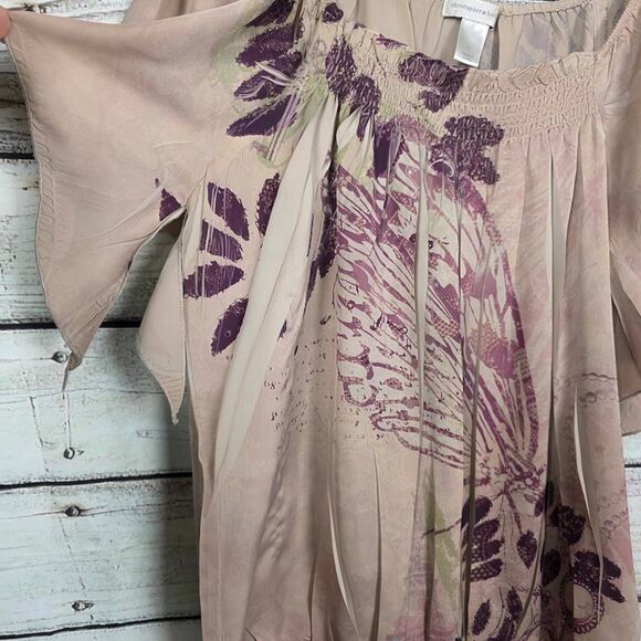 Christopher & Banks Butterfly Print Blouse L - Picture 3 of 8